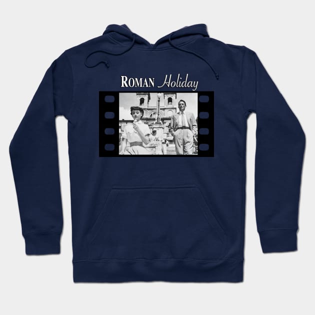 Audrey Hepburn on the Spanish Steps in Roman Holiday for Darker BG Hoodie by Gromit